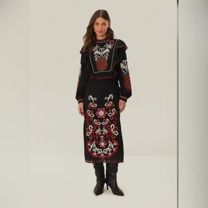 FARM Rio | Dresses | Farm Rio Cashew Mandala Richilieu Long Sleeve Maxi  Dress | Poshmark